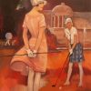 Retro Woman Golfer Diamond Paintings