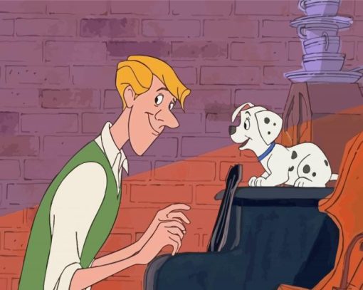 Roger And Puppu From 101 Dalmatians Diamond Paintings