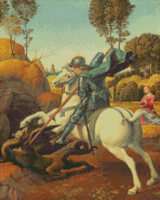 Saint George And The Dragon Raphael Santi Diamond Paintings