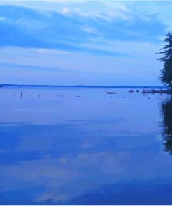 Sebago Lake Maine Night Time Diamond Paintings