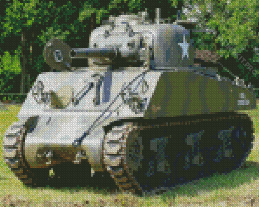 Sherman Tank War Diamond Paintings