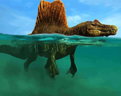 Spinosaurus Dinosaur Underwater Diamond Paintings