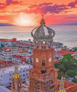 Sunset At Puerto Vallarta Diamond Paintings