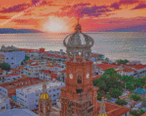 Sunset At Puerto Vallarta Diamond Paintings