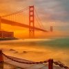 Sunset Golden Gate Bridge In Fog Diamond Paintings