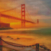 Sunset Golden Gate Bridge In Fog Diamond Paintings