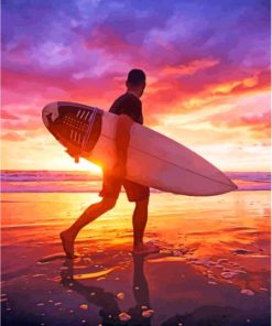 Surfer At Sunrise Diamond Paintings