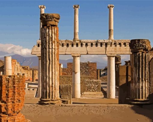 Temple Ruins In Pompeii Diamond Paintings