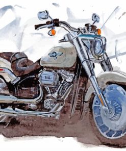 The Harley Fat Boy Motorcycle Diamond Paintings