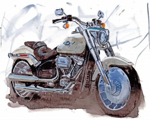 The Harley Fat Boy Motorcycle Diamond Paintings