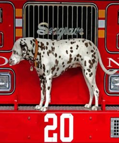 The Dalmatian And Fire Truck Diamond Paintings
