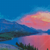 Waterton Lake At Sunset Diamond Paintings