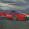 White Red And Green Ferrari 488 GT3 Diamond Paintings