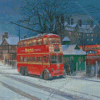 Winter Trolleybus Diamond Paintings