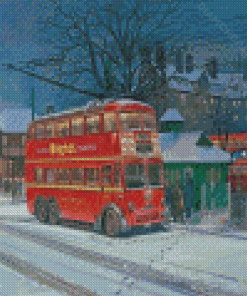 Winter Trolleybus Diamond Paintings