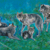 Wolf Family Animals Diamond Paintings