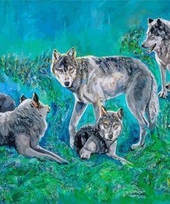 Wolf Family Animals Diamond Paintings