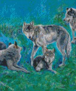 Wolf Family Animals Diamond Paintings