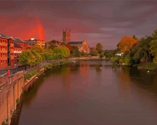 Worcester Sunset Time Diamond Paintings