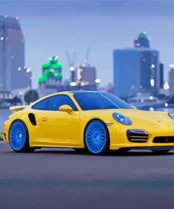 Yellow Porsche Diamond Paintings