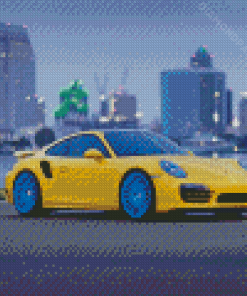 Yellow Porsche Diamond Paintings