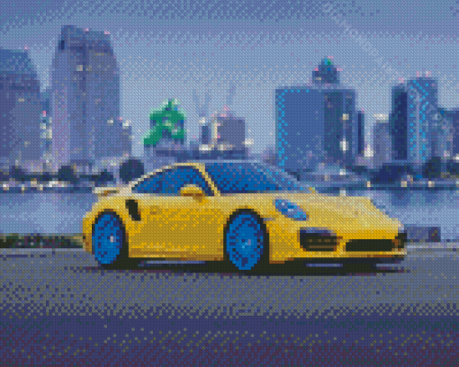 Yellow Porsche Diamond Paintings