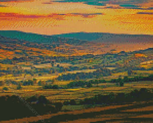Yorkshire Dales Landscape At Sunset Diamond Paintings