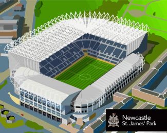 Abstract Newcastle Football Stadium Diamond Paintings