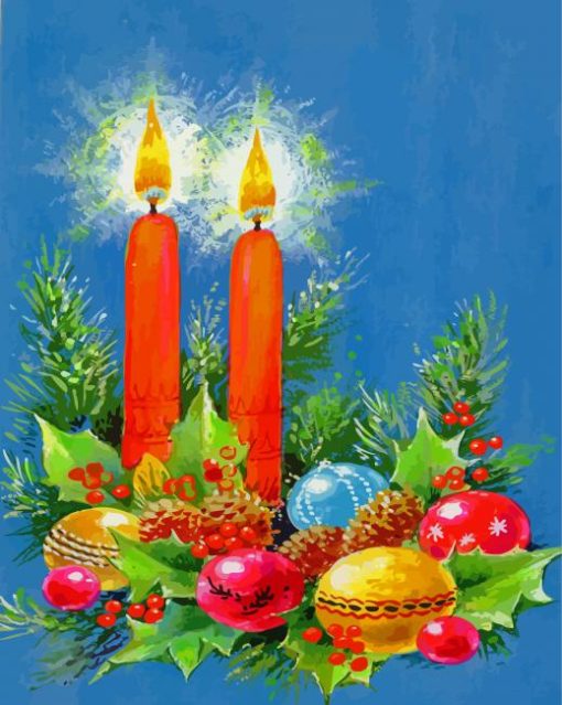 Aesthetic Christmas Candle Diamond Paintings