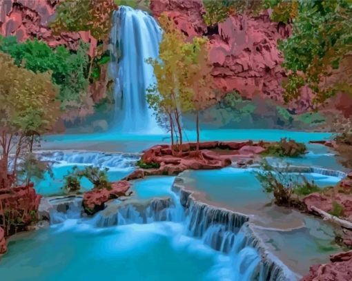 Aesthetic Grand Canyon Waterfall Diamond Paintings