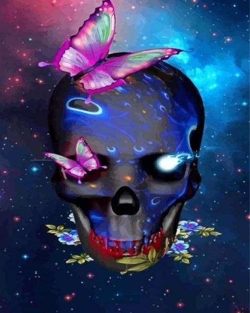 Aesthetic Skull With Butterflies Diamond Paintings