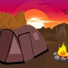 Aesthetic Mountain Campfire Diamond Paintings
