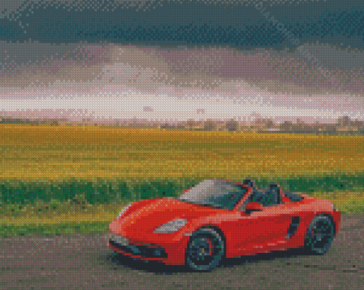 Aesthetic Red Porsche Boxster Diamond Paintings