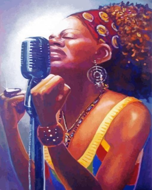 African Woman Singing Diamond Paintings