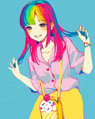 Anime Girl Rainbow Diamond Paintings