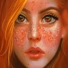 Beautiful Girl With Freckles Diamond Paintings