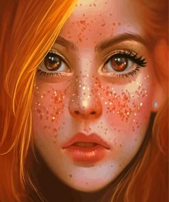 Beautiful Girl With Freckles Diamond Paintings