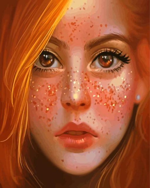 Beautiful Girl With Freckles Diamond Paintings