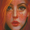 Beautiful Girl With Freckles Diamond Paintings