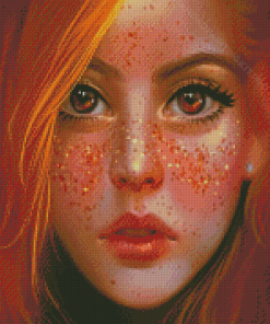 Beautiful Girl With Freckles Diamond Paintings