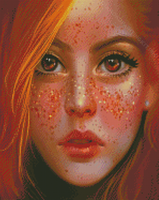 Beautiful Girl With Freckles Diamond Paintings