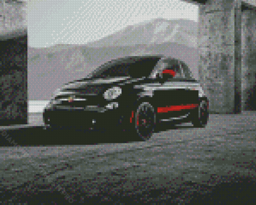 Black Fiat Abarth Diamond Paintings