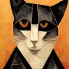 Black Cubist Cat Diamond Paintings