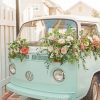 Blue Volkswagen With Flowers Diamond Paintings