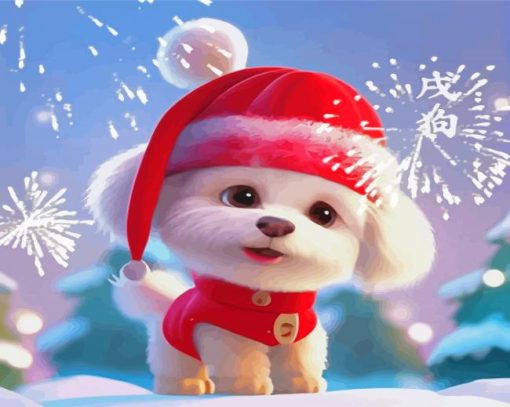 Christmas Dog Diamond Paintings