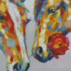 Colorful Abstract Horses With Rose Diamond Paintings