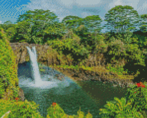 Cool Hawaii Waterfall Diamond Paintings