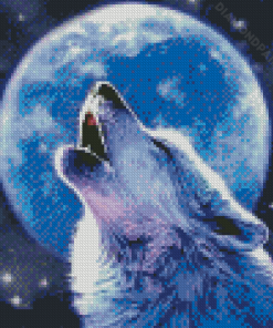 Cool Moon Wolf Diamond Paintings