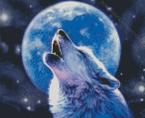 Cool Moon Wolf Diamond Paintings