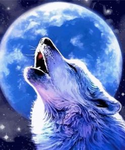 Cool Moon Wolf Diamond Paintings